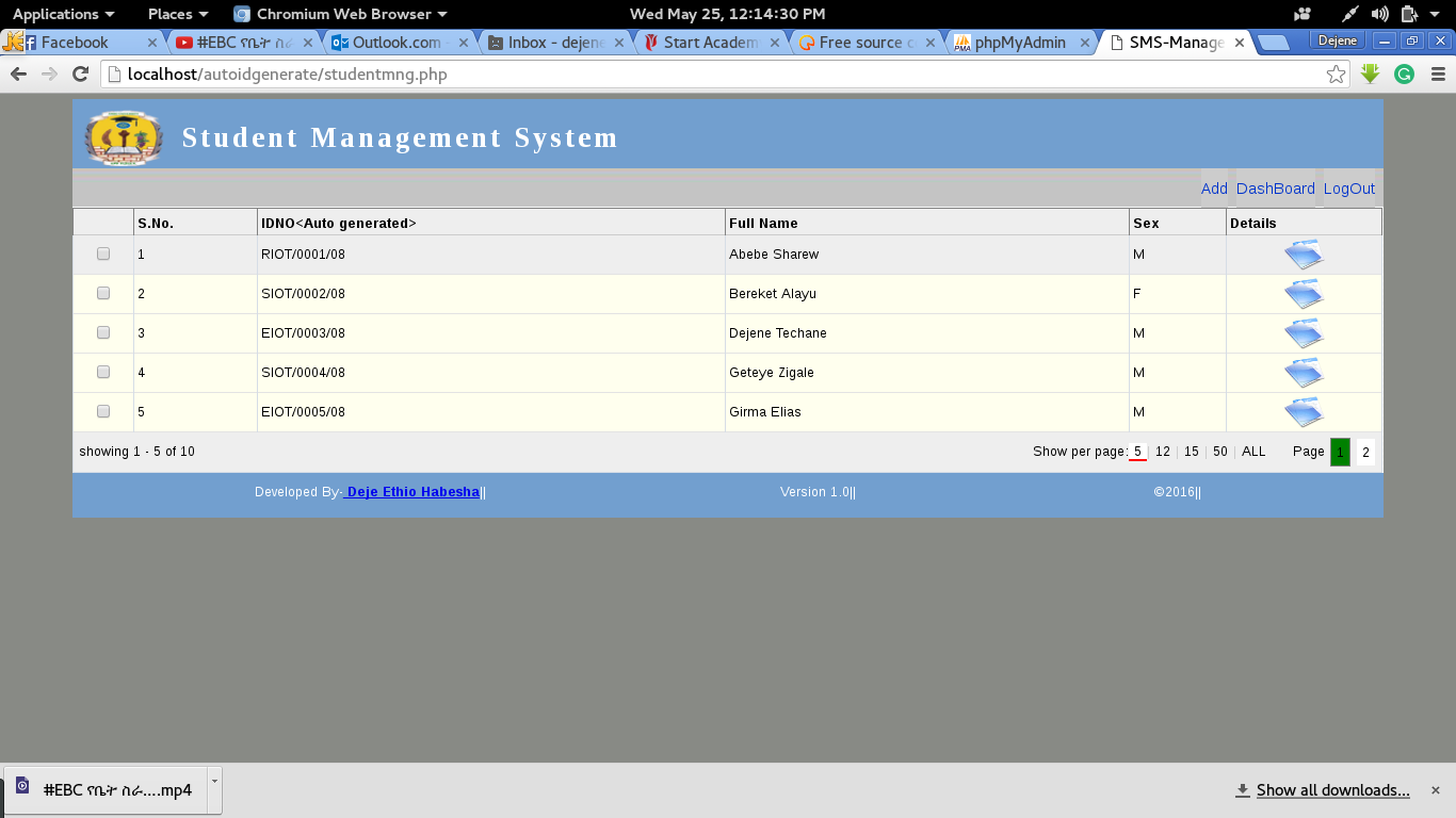Srudent ID Generator SourceCodester